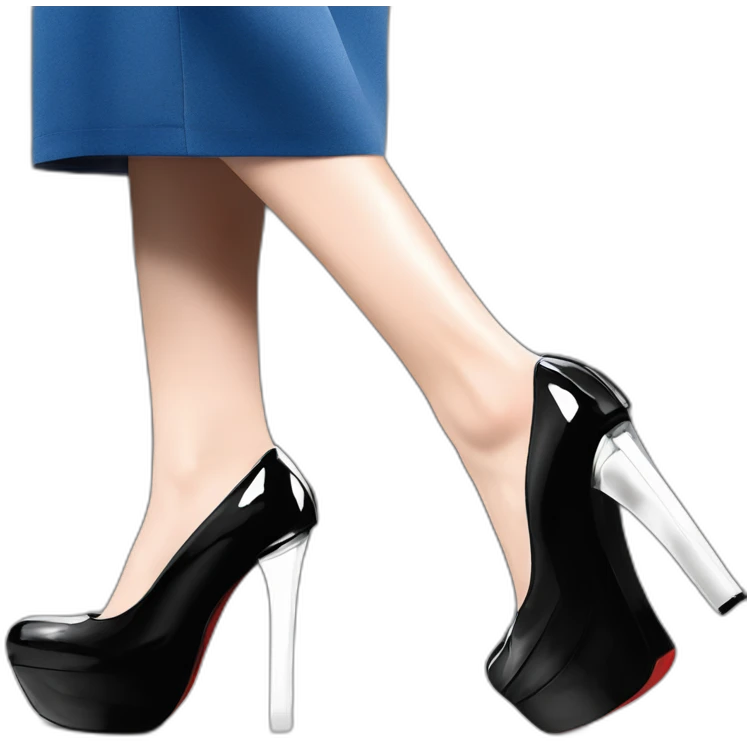One view back Black Patent Leather Daffodile Platform Heels emoji