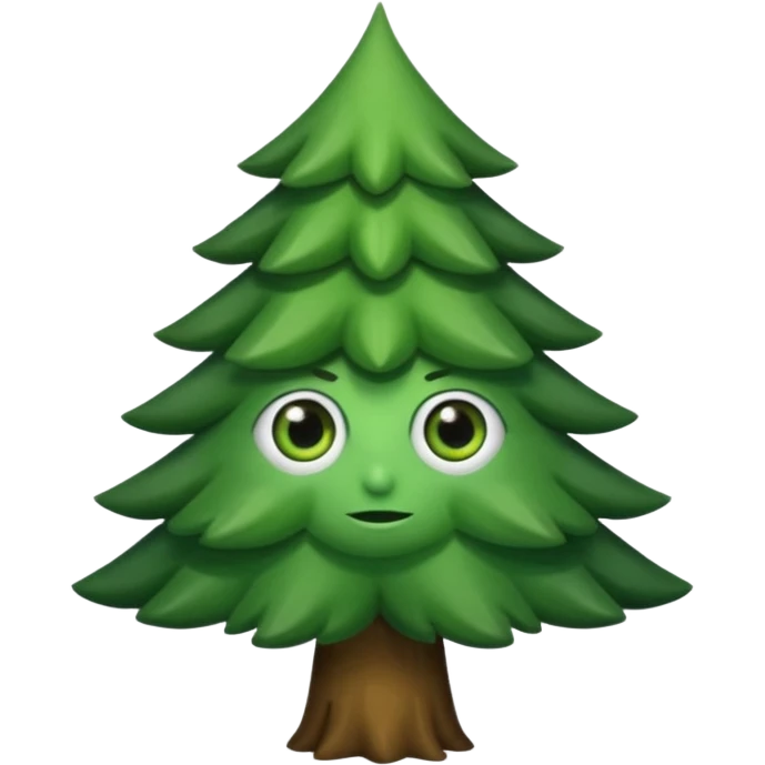 sapin avec des yeux emoji