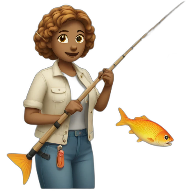 A woman fished it emoji