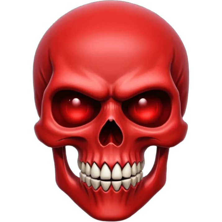 Scary red skull emoji