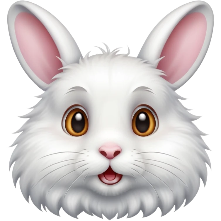 white rabbit with a surprised expression emoji