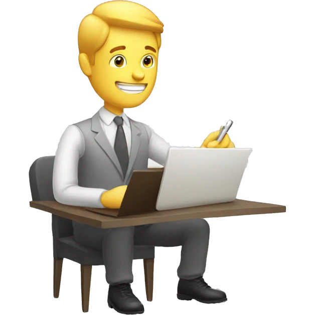 white Sales man writing an offer emoji