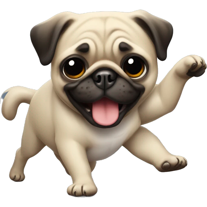 Pug Catalino bailando emoji
