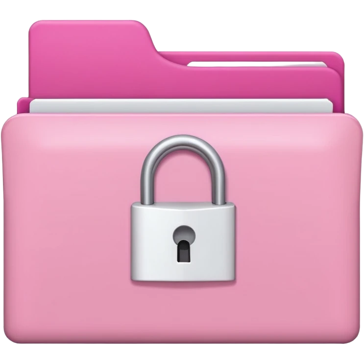 mix light pink dark pink and white girly lock with a folder behind it emoji