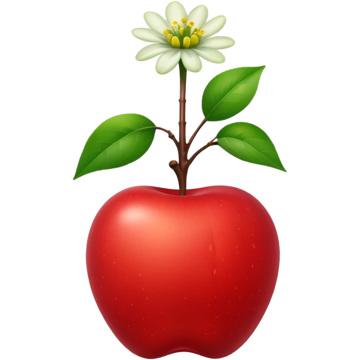 apple growing a flower out of the top emoji