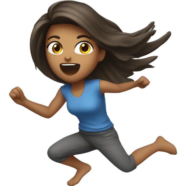 A girl doing the hawk rush emoji