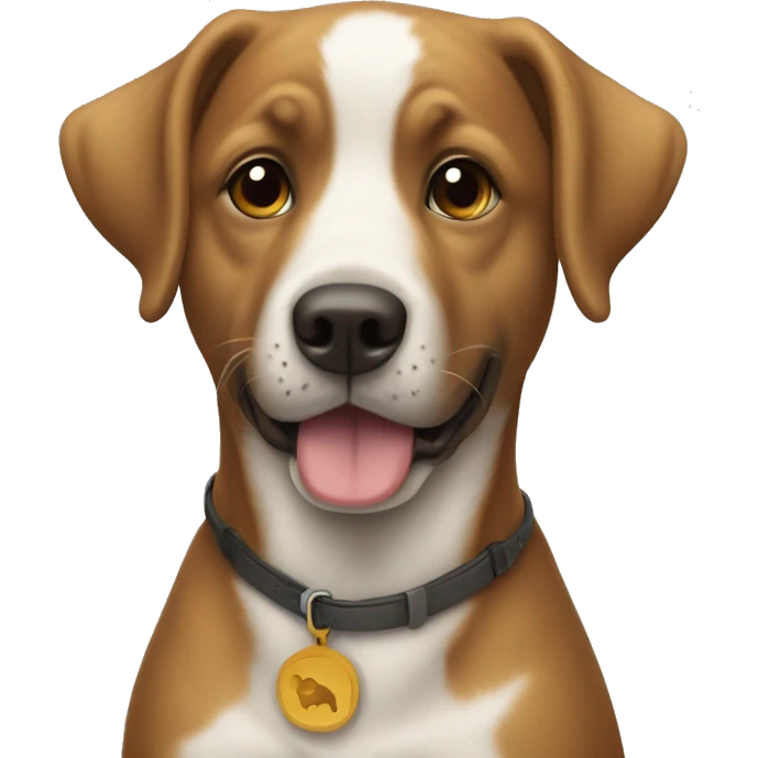 Un chien qui aboie sur un garçon emoji