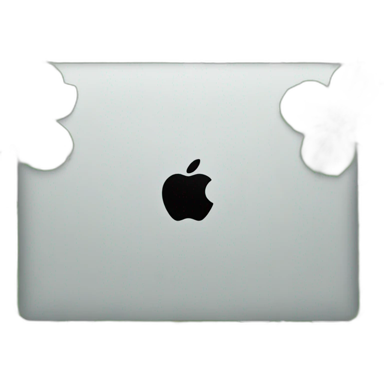 MacBook with green Flowers emoji