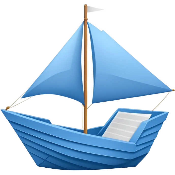 Blue paper ship emoji