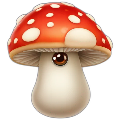 fly agaric mushroom with eyes emoji
