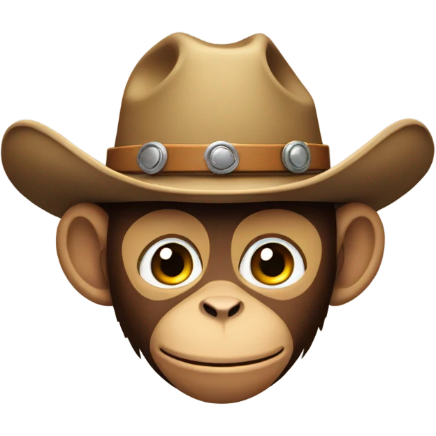 Monkey wearing a cowboy hat emoji