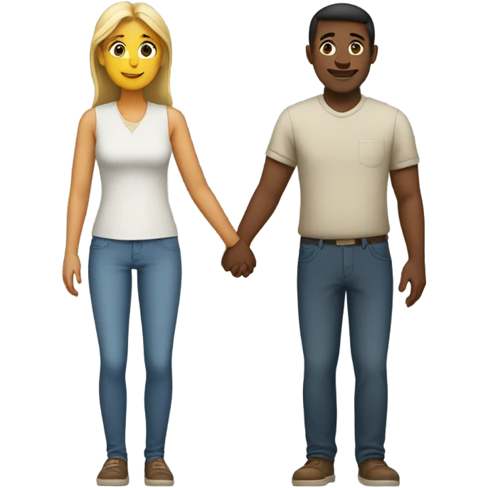 man and women holding hands emoji