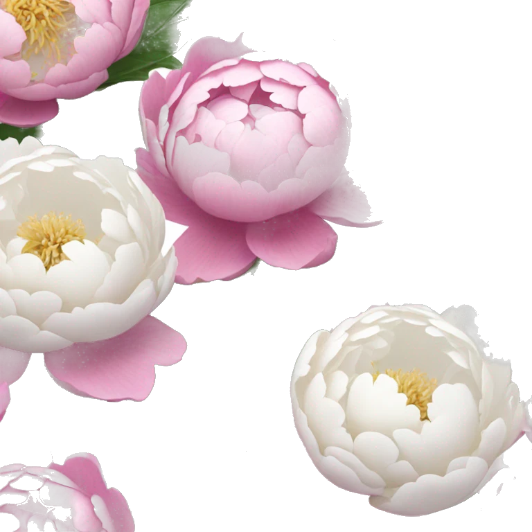 “Pink and white peony flowers emoji