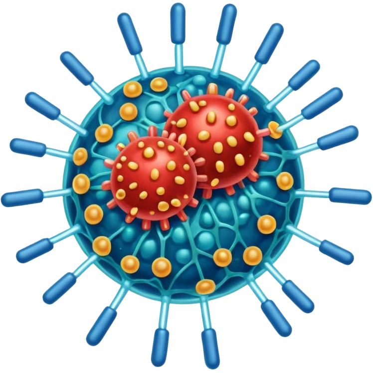 immune system getting attacked by HIV emoji