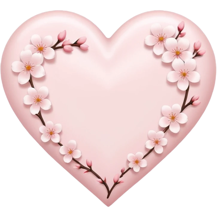 white heart emoji with subtle sakura petal texture emoji