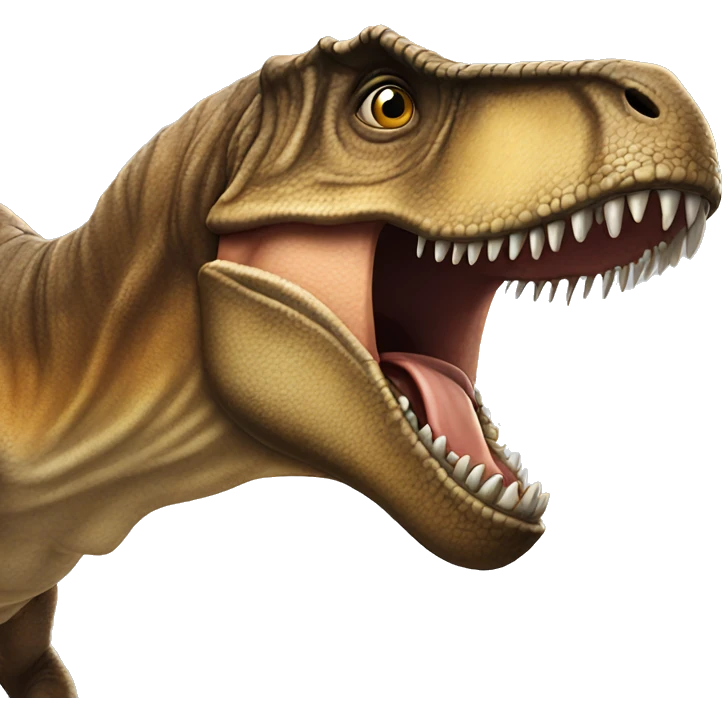 T. rex making the chat face emoji