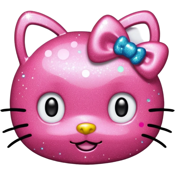Glittery hello Kitty head emoji