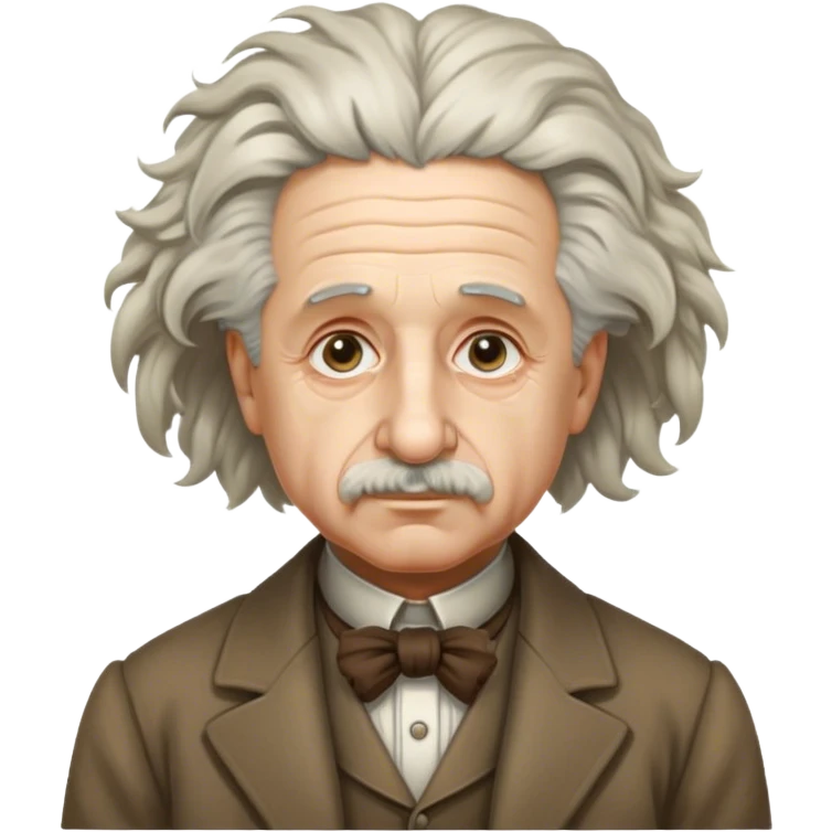 Cinematic Realistic portrait of Albert Einstein, shown as an iconic genius with wild, expressive hair and a gentle, contemplative expression, rendered in detailed period clothing with warm, intellectual lighting emoji