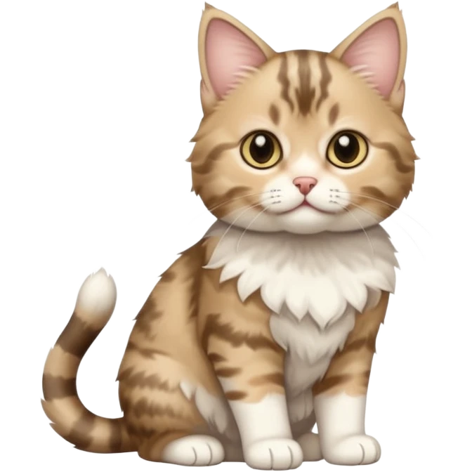 full body of baby American Bobtail cat  emoji