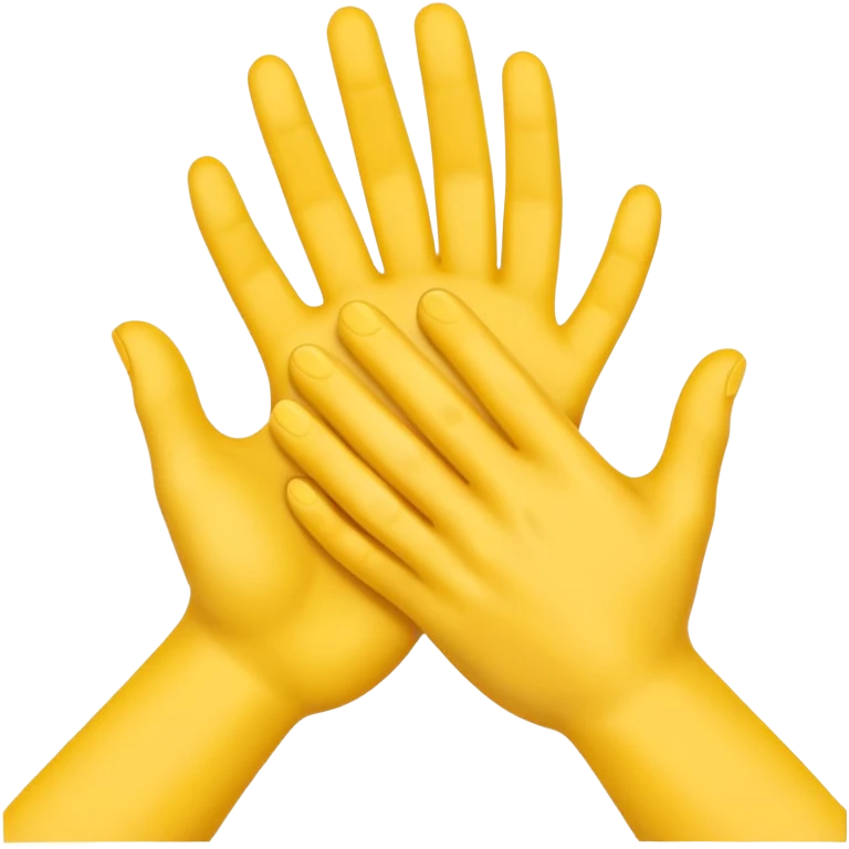 3 yellow hands in a pile about to do make a promise emoji