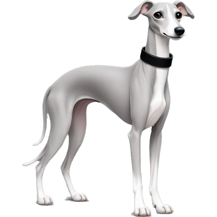 solid grey without white italian greyhound with black collar for sighthounds emoji