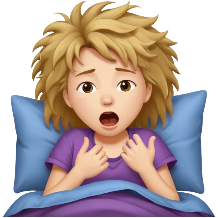 A girl waking up in bed emoji