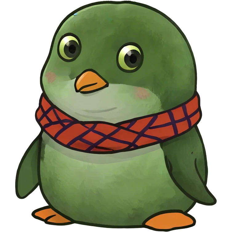 Cute small fluffy penguin emoji