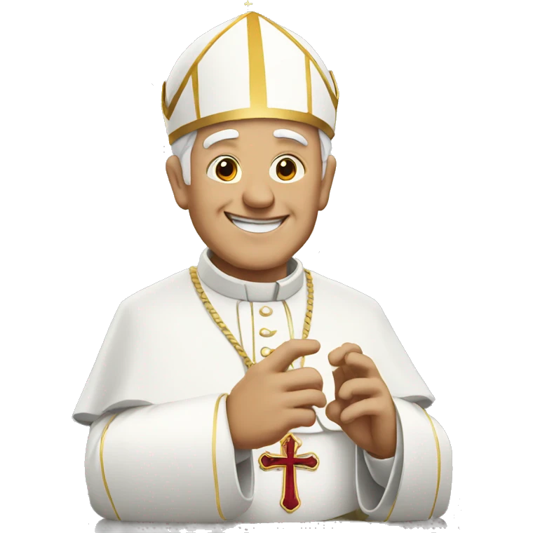 Pope with rock sign emoji