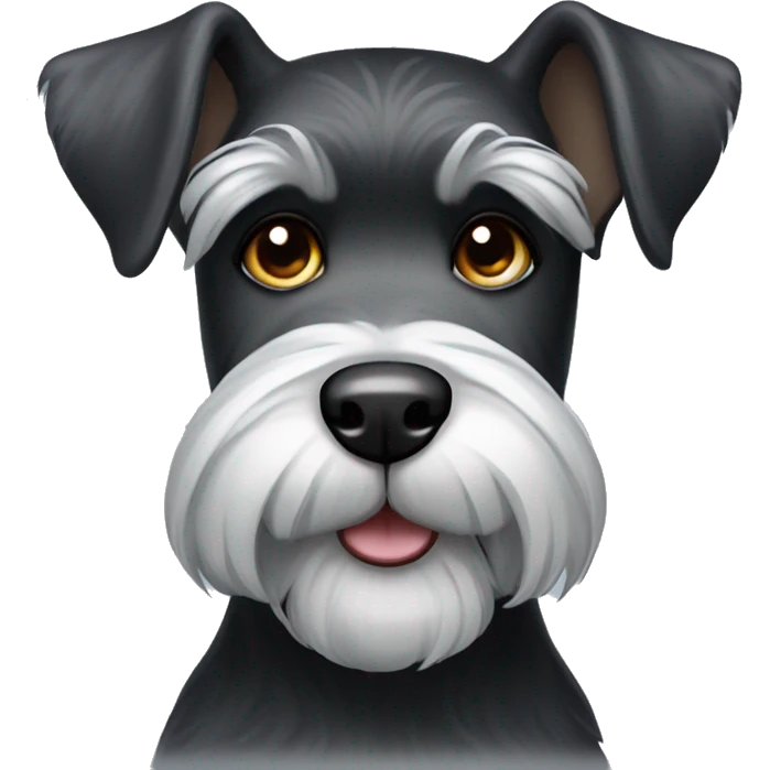 black and silver ugly schnauzer emoji