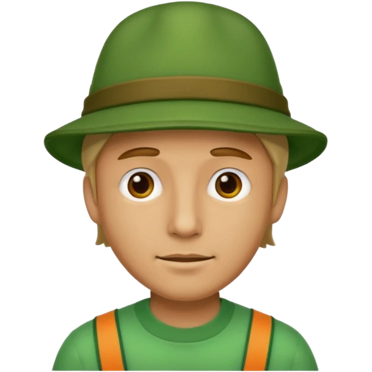 man Character with Green Hats emoji