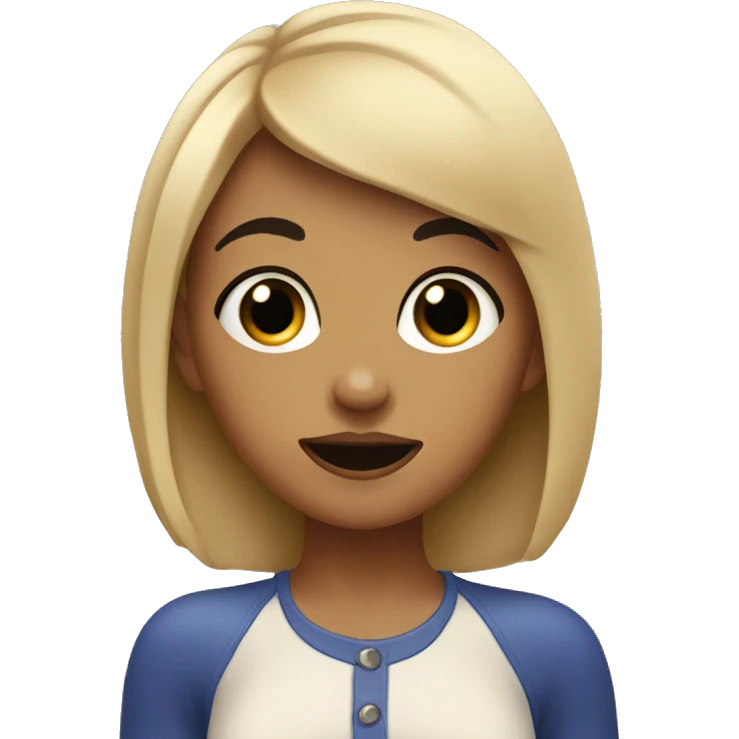 tan girl with short black bangs eating blueberries emoji
