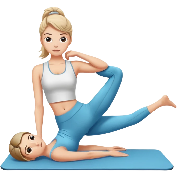 White Girl doing pilates emoji