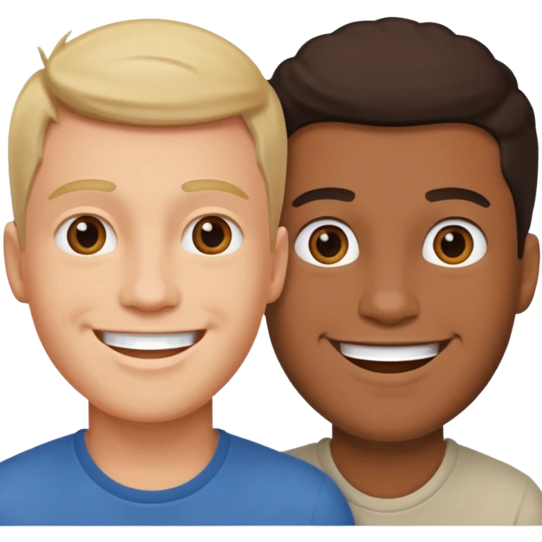 two happy male friends emoji