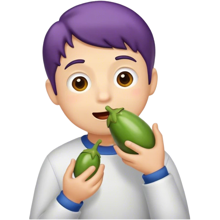 boy eating eggplant  emoji