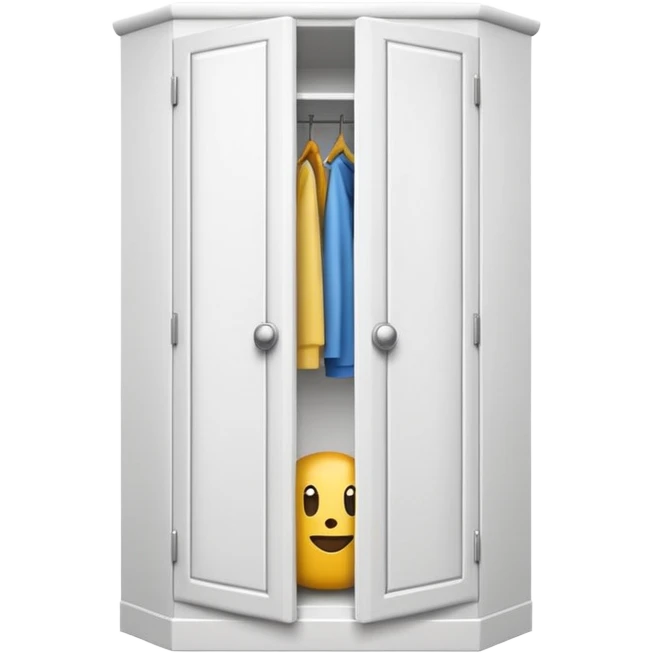 white corner closet with doors emoji style  emoji