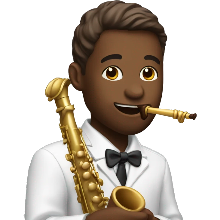 saxophonist eating chocolate emoji