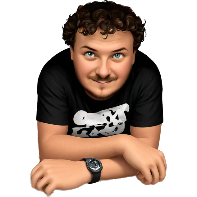 meme boy in black shirt emoji