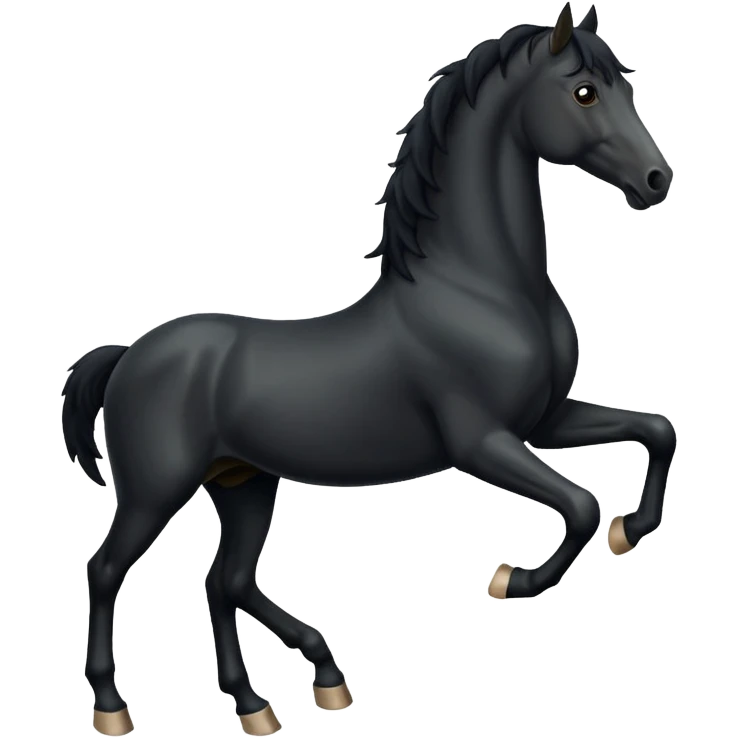 Black full horse two legs up emojis  emoji