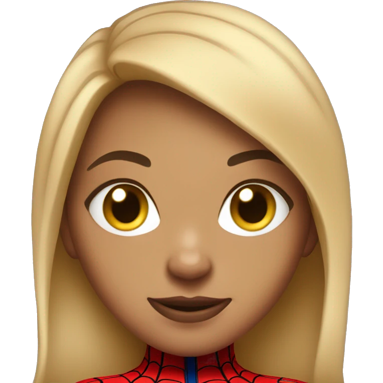 Light skin girl in a Spiderman suit emoji