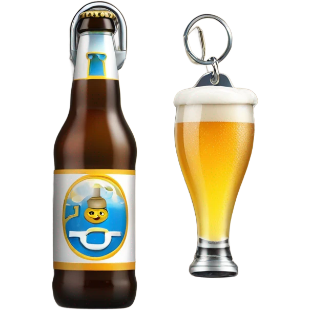 beer bottle and keys emoji