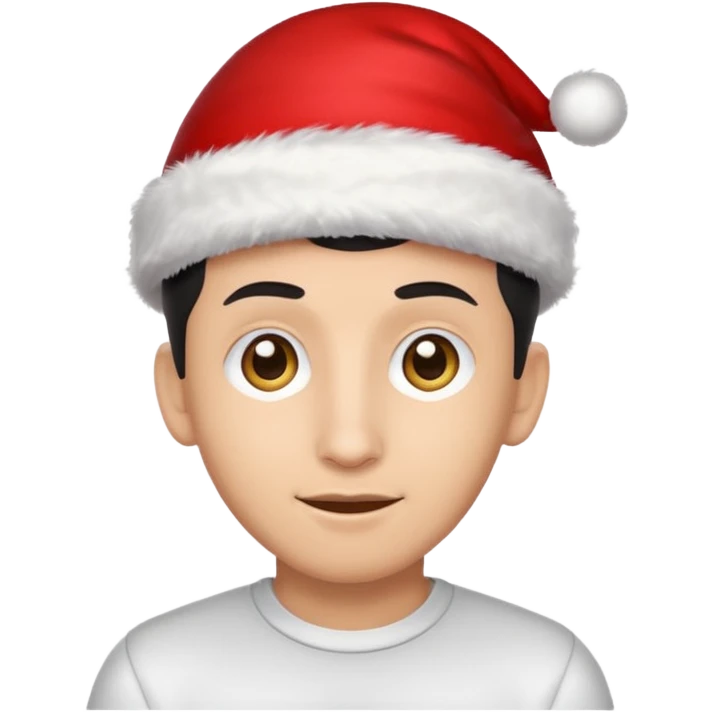 Ángel Di María wearing a Christmas hat, emoji style, plain background emoji
