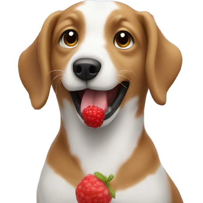 Dog eating berries emoji
