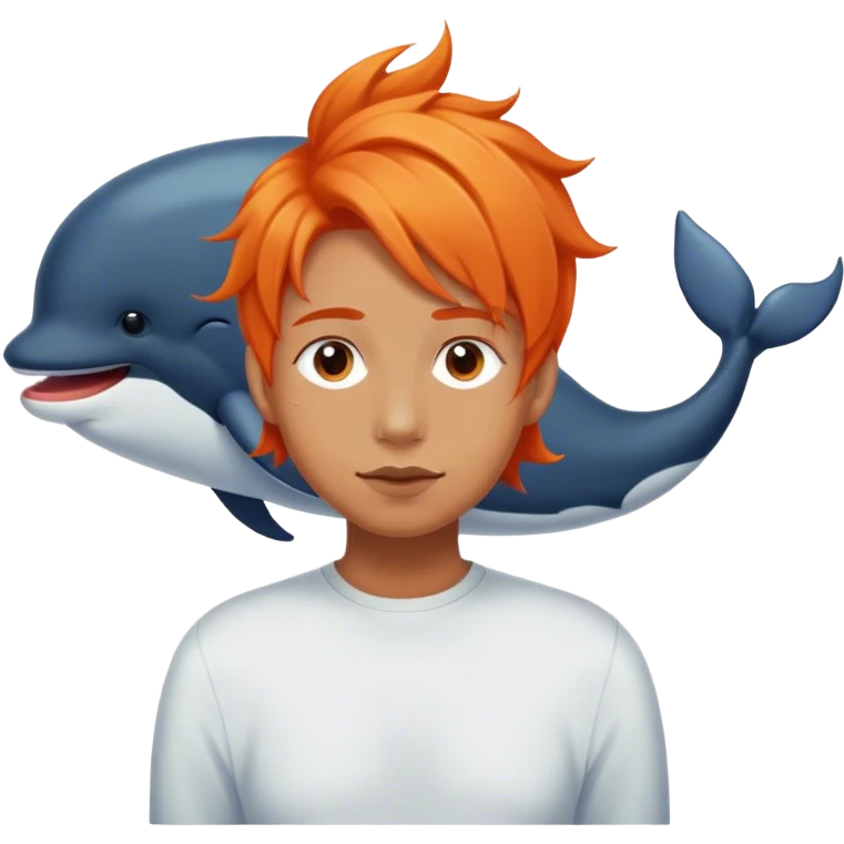 Whale with orange hair emoji