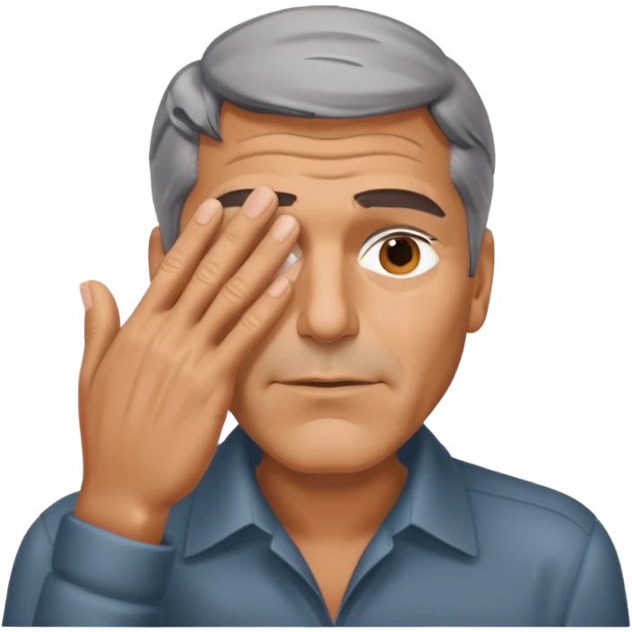 George clooney covering his eyes with his hand emoji