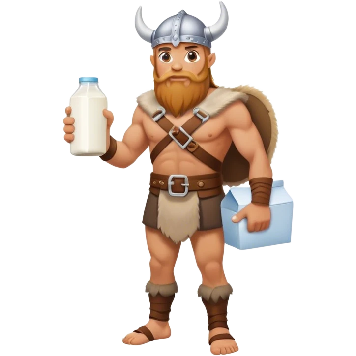 Viking  without weapon with milk, full height  emoji