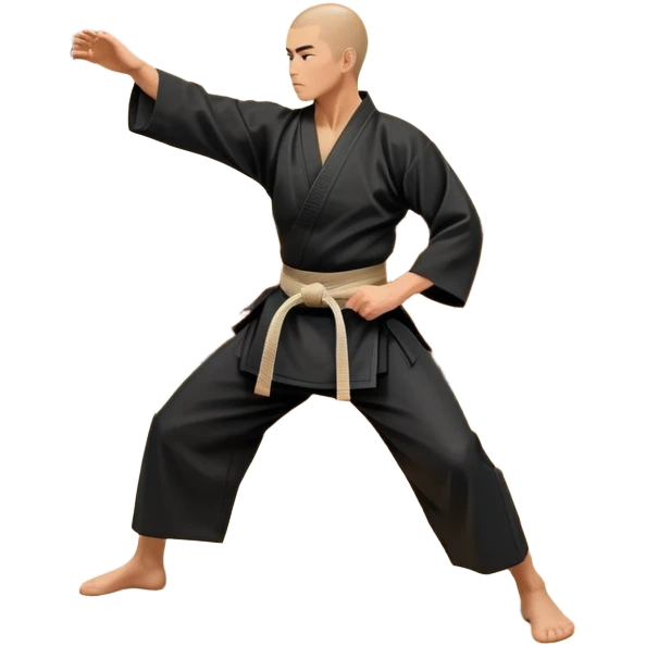 An icon depicting a martial artist in a black gi performing an Aikido technique in a dojo. The background showcases wooden floors, traditional dojo decor, and soft lighting that creates a peaceful yet focused atmosphere. The Aikido practitioner demonstrates fluid movement and precision.  emoji