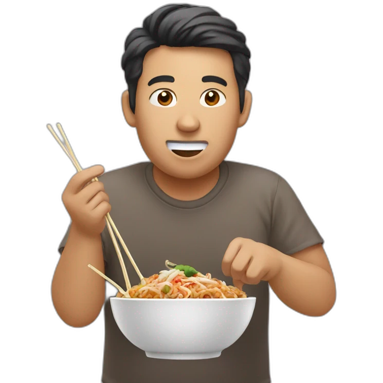 person eatting pad thai emoji