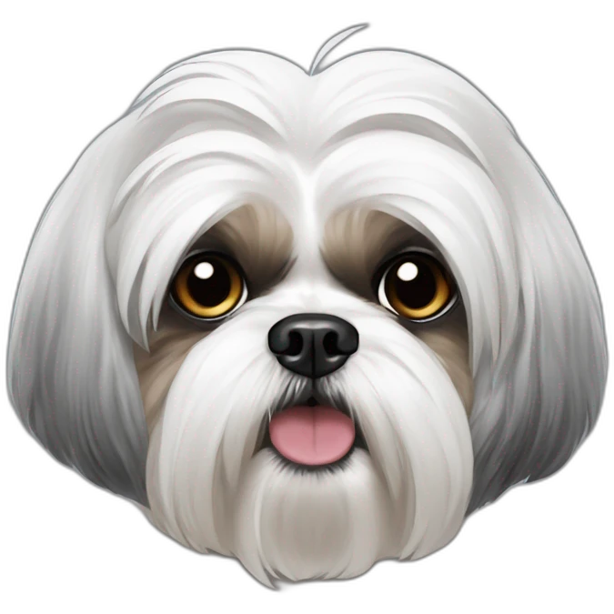 maltese-shih tzu -angry- grey ears emoji