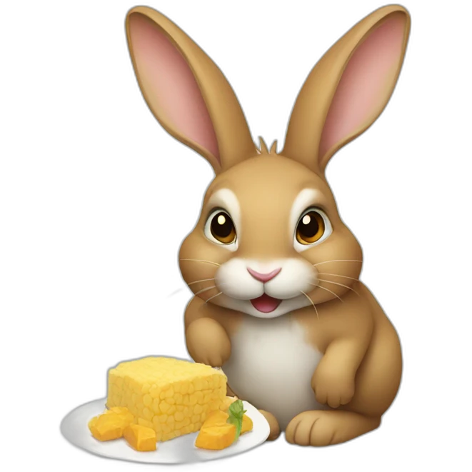 rabbit eating emoji