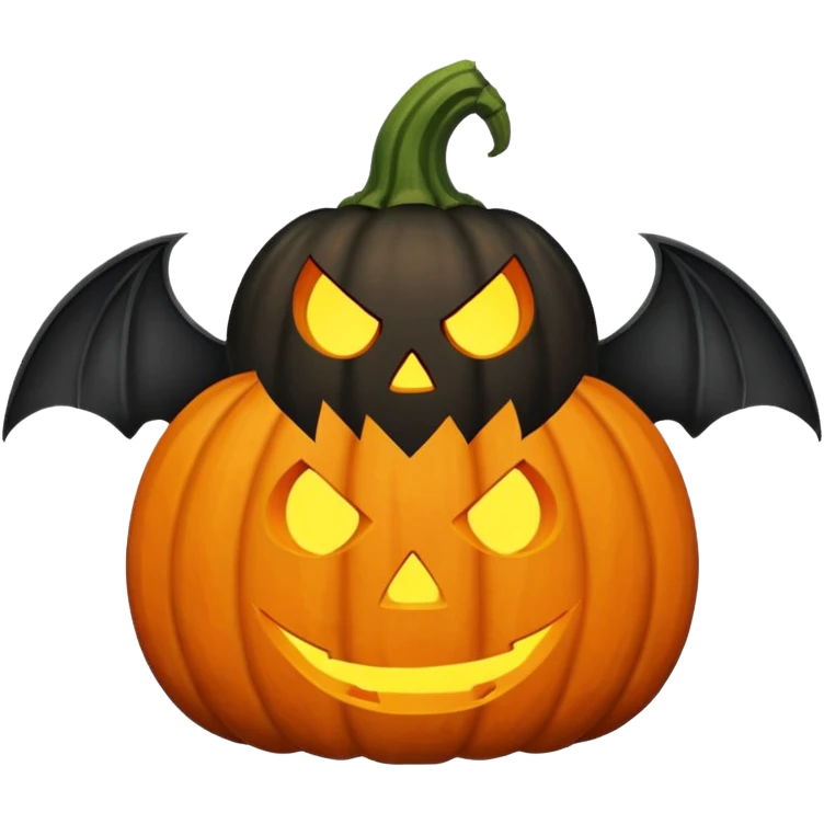 Pumpkin with bat and ghost  emoji